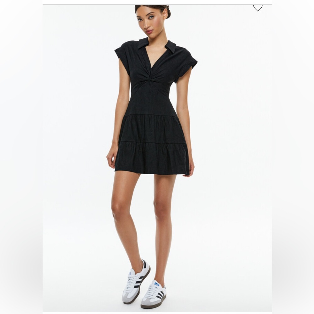 NWT Alice + Olivia Mila Linen Twist Front Mini Dress 10